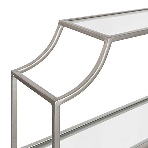 Kate and Laurel Ciel Glam 3-Tier Scalloped Wall Shelf, 20 x 30, Silver, Modern Shelving with Glass Tiers - color: Silver