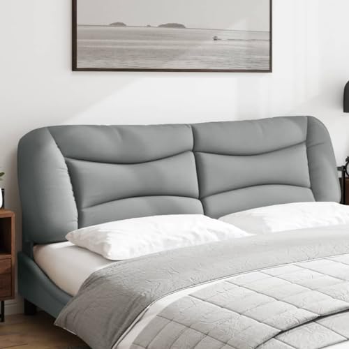 Wall Mounted Headboard Cushion, King Size Bed Backrest Pillow for Reading and TV, Wavy Striped Fabric Upholstered Wall Panel, Light Grey, 80 Inch - color: Light Gray 4