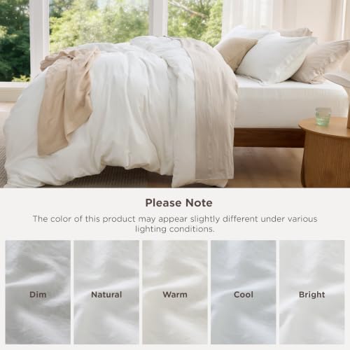 Bedsure Duvet Cover Full Size with Fitted Sheet - 4 Pieces Prewashed Polyester Extra Soft Bedding Set, Includes 1 Duvet Cover 80x90 Inches with Zipper Closure, 2 Pillow Shams, 1 Fitted Sheet, White - color: 00 - White (No Comforter), size: Full (With Fitt