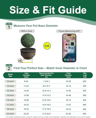 Plant Caddy With Wheels 13" Metal Plant Saucers for Indoors 350 Lb Capacity | Rolling Plant Stand, 360° Locking Casters Heavy Duty Planter Caddies, Rustproof and Waterproof, and Easy to Move, 1 Pack - size: 1 PACK 13 INCH