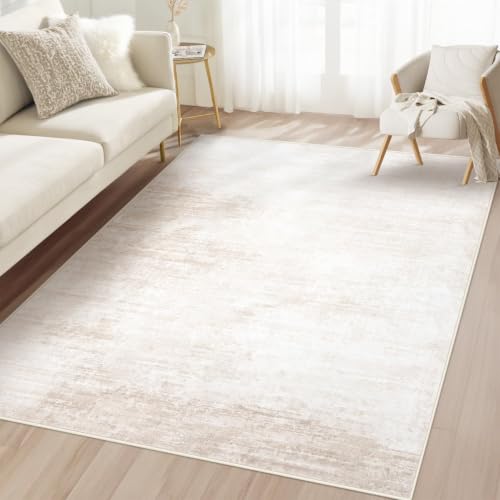 Area Rug 3x5 Washable Rug: Living Room Modern Abstract Rug Soft Non Slip Neutral Rugs Stain Resistant Small Rug Indoor Door Mat for Bedroom Kitchen Nursery Hallway Entryway Office(Beige,3'x5') - color: Beige, size: 3' x 5' (Rectangular)