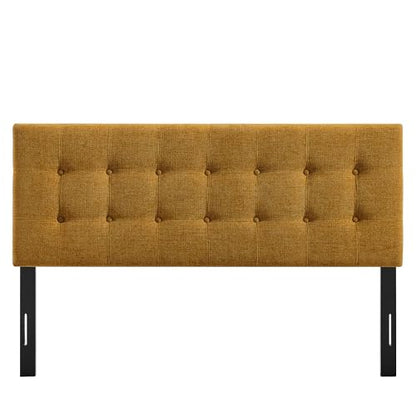 Modway Emily Full Size Performance Fabric Headboard in Copper - Linen-Like Upholstery with Button Tufting and 7 Adjustable Height Positions - color: Copper, size: Full