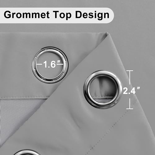 XWZO Full Shading Blackout Curtains 45 Inches Length with Tiebacks- Heat and Light Blocking Ring Top Window Drapes with Black Liner Backing for Bedroom/Kid's Room, Light Grey, W38 x L45, Set of 2 - color: Light Grey, size: 38"W x 45"L (Pack of 2)