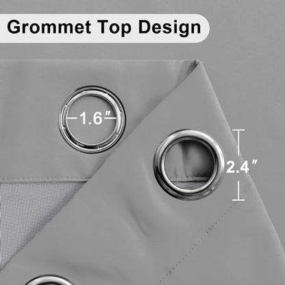 XWZO Full Shading Blackout Curtains 45 Inches Length with Tiebacks- Heat and Light Blocking Ring Top Window Drapes with Black Liner Backing for Bedroom/Kid's Room, Light Grey, W38 x L45, Set of 2 - color: Light Grey, size: 38"W x 45"L (Pack of 2)