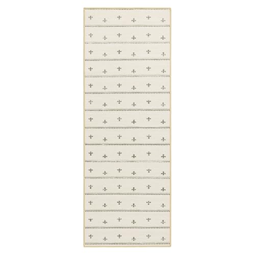 Haven Scandinavian Stripe Machine Washable Area Rug with Airflo Technology for Easy Clean, Ultra-Soft Non-Slip Rug with Built-in Pad, Pet, Family & Allergy Friendly Rug, Beige/Brown, 2'6"x7' - color: Beige/Brown Scandi Stripe, size: 2'6" x 6'11" (Rectangu