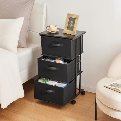 MAX Houser Dresser Storage with 3 Drawers, Fabric Dresser Tower, Vertical Storage Unit for Bedroom, Closet, Office, Black - color: Black5
