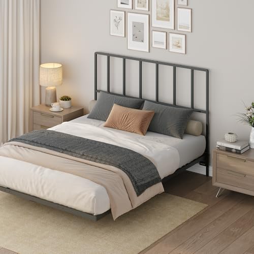 MAHANCRIS Headboard Full Size, Metal Headboards with Universal Adapters, Adjustable Height, Modern Head Board Full Size Only for Bedroom, Black - size: Full