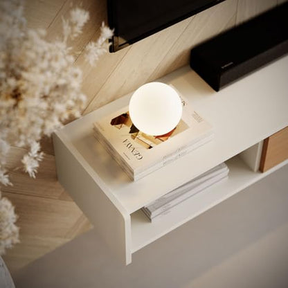 47'' Floating TV Stand, Wall Mounted TV Console, White | Floating TV Cabinet, Under TV Shelf for Bedroom Living Room - color: White, size: 47 IN