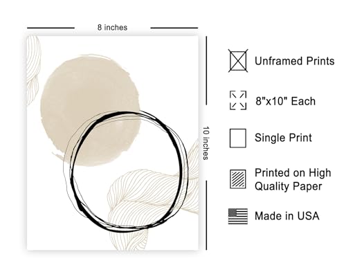Poster Master Abstract Lines Poster - Watercolor Circles Print - Geometric & Mid Century Modern Art - Aesthetic & Chic Boho Art - Living Room Wall Decor - 8x10 UNFRAMED - color: Style-05, size: 8"L x 10"W