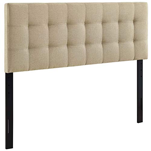 Modway Lily Tufted Linen Fabric Upholstered King Headboard in Beige - color: Beige, size: King