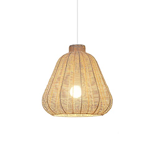 Creative Hand-Woven Bamboo Pendant Lighting Rattan Home Pendant Lamp Japanese Lantern Hanging Lamp Bedroom Headboard 35cm Ceiling Lamp Energy Saving Light Fixture