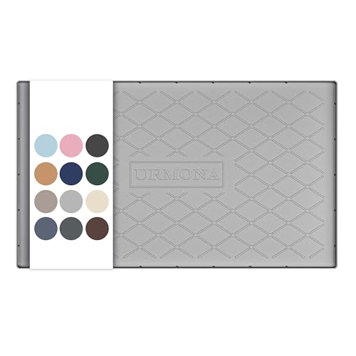 URMONA 37" x 22" Waterproof Silicone Mat in Multiple Sizes & Colors, Under Sink Mat for Kitchen & Bathroom, Pet Food Pad for Dogs & Cats, Kitchen Cabinet Liner, Multi-Purpose for Storage(Light Grey) - color: Light Grey, size: 22"W x 37"L