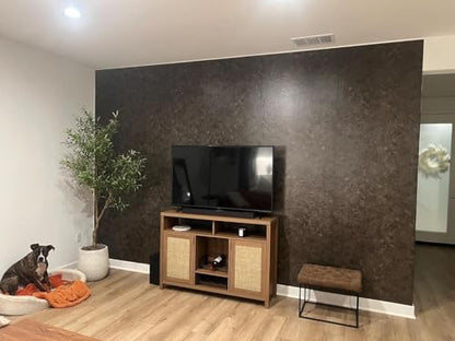 3yecao 16"×591" Big Roll Large Size Thick Dark Brown Tan Grey Concrete Wallpaper Peel Stick Glossy Charcoal Gray Concrete Contact Paper Vinyl Adhesive Taupe Cement Sticker for Bedroom Basement Walls - color: Dark Brown Grey, size: 16" x 591"