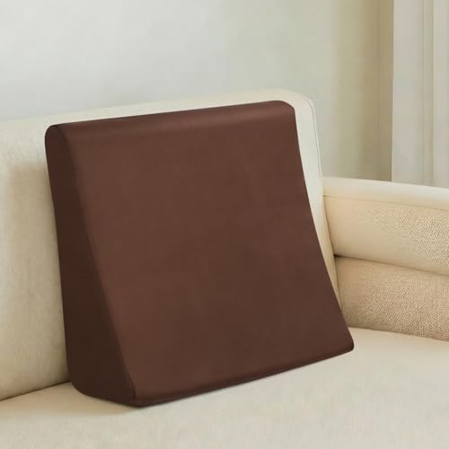 Vekkia Lumbar Support Pillow for Recliner, Ergonomic Back Support for Couch | Backrest Pillow, Improve Posture, Relieve Back Pain for Long Sitting & Elderly, for Armchair & Sofa, Removable Cover,Brown - color: Brown, size: 19.5"x16.5"x6"