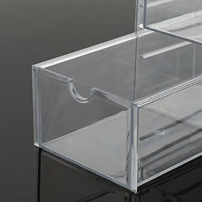 Hipiwe Plastic Drawer Organizer Clear Storage Box with 4 Pull Out Drawer | Drawers Box for Bathroom, Dresser, Cosmetic Hair Tie Container for Women - size: 4-Drawers, 6.8"Lx4.1"Wx9.8"H