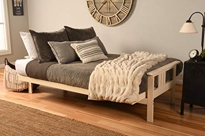 Kodiak Furniture Monterey Futon Set, No Drawers, with Antique White Base and Marmont Mocha Mattress - color: Marmont Mocha, size: No Drawers, style: Antique White Finish