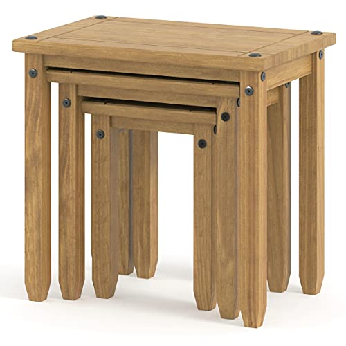 Small Coffee Table - Wood Nesting Tables - Small Coffee Tables for Living Room - Nesting Tables Set of 3 - Brown - color: Brown