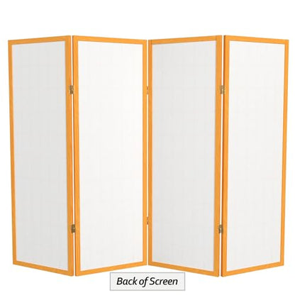 4 ft. Short Window Pane Shoji Screen - Honey - 4 Panels - color: Honey, size: 4 Panels