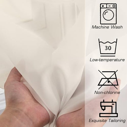 Sheer Curtains, Cream Sheer Curtains 50 Inch Length 2 Panels Set, Rod Pocket Voile Fimly Sheer Drapes for Living Room Bedroom, 2pcs, Cream, Each 42" W x 50" L - color: Cream, size: 42"W x 50"L (Pack of 2)