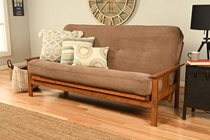 Kodiak Furniture Monterey Futon Set, No Drawers, with Barbados Base and Marmont Mocha Mattress - color: Marmont Mocha, size: No Drawers, style: Barbados Finish