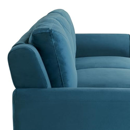 Studio Living Harrington 80.3" Sofa, Transitional Modern, Pocket Coil Comfort, Easy Assembly, Woven Fabric, Blue - color: Blue, size: Sofa