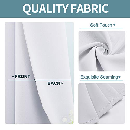 ChrisDowa Room Darkening Curtains for Bedroom and Living Room 40 Inch Long | 2 Panels Set, Thermal Insulated, Noise Reducing, Grommet, Blackout, Window Treatment Drapes, Greyish White, 29 x 40 Inch - color: Greyish White, size: 29"W x 40"L (Pack of 2)