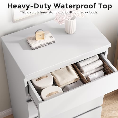 Jocoevol 4 Drawer Dresser for Bedroom, White Dresser Chest of Drawers - Large Wood Dressers TV Stand with Deep Drawers Dressers for Living Room, Hallway, Entryway - White - color: White