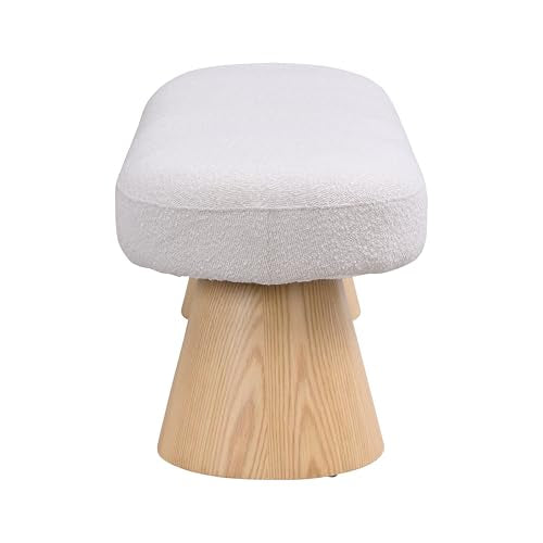 49" Upholstered Dining Bench Boucle Ottoman, End of Bed Entryway Benches, Modern Dining Bench Shoe Stool for Indoor Bedroom Living Dining Room 300 LBS Weight Capacity (49" Beige) - color: 49" Beige