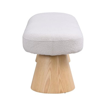49" Upholstered Dining Bench Boucle Ottoman, End of Bed Entryway Benches, Modern Dining Bench Shoe Stool for Indoor Bedroom Living Dining Room 300 LBS Weight Capacity (49" Beige) - color: 49" Beige