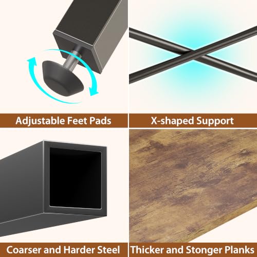 Dnxao 65" Gaming Desk with 3 Drawers and Pegboard, Rustic Brown | Reversible U Shaped Computer Desk with Power Outlets and LED Lights, Storage Shelves Workstation with Pegboard for Gamers - color: Rustic Brown