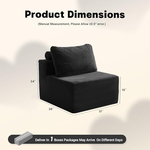 Cozy Single Seat, Comfortable Seating, No Assembly Required, Black - color: Black, size: Single Seat
