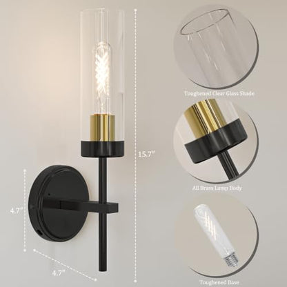 Black Gold Battery Operated Wall Sconce Set of 2, Wireless Wall Sconces with Remote, Rechargeable 3000K Dimmable Wall Light for Bedroom Living Room Bathroom Hallway Entryway Stairwell - color: Black Gold, size: 2 Pack