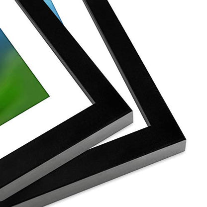 Americanflat 6x8 Picture Frame with Shatter-Resistant Glass - Set of 2 - Use as 4x6 Frame with Mat or Display 6x8 Photo Without Mat - Signature Collection - Picture Frames for Tabletop or Wall - Black | Engineered Wood construction, Shatter-resistant glas