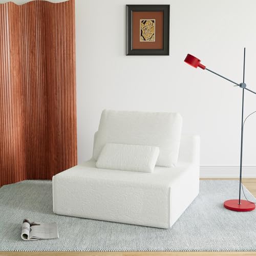 Oversized Modular Sectional Sofa, Foam-Filled Lazy Couch with Lumbar Pillow, Convertible Floor Sofa Set for Living Room Bedroom, Free Combination, Multiple Packs (1–6 Seats) - size: 1 Seat