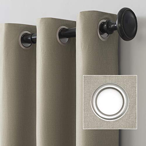 Sun Zero Columbia 2-Pack Thermal Energy Saving 100% Blackout Grommet Curtain Panel Pair, 50" x 84", Stone - color: Stone Beige, size: 50"W x 84"L (Pack of 2)