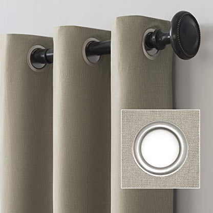 Sun Zero Columbia 2-Pack Thermal Energy Saving 100% Blackout Grommet Curtain Panel Pair, 50" x 84", Stone - color: Stone Beige, size: 50"W x 84"L (Pack of 2)