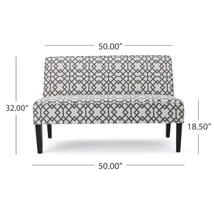 50" Small Loveseat Sofa, Comfy Mini Fabric Sofa Couch for Small Spaces, 2 Seater Armless Sofa with Solid Wood Legs for Living Room, Dorm, Office, Bedroom (Grey 1) - color: Grey 1