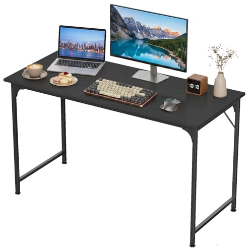 47 inch Computer Desk Gaming Desk Multi-Function Writing Table Student Art Modren Simple Style PC Wood and Metal Desk Workstation, Black - color: Black, size: 47 inch