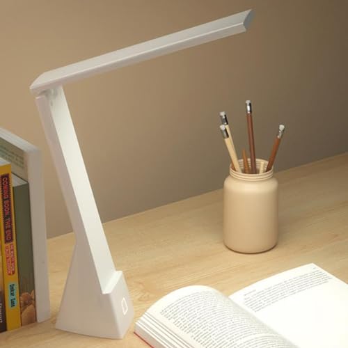 LED Desk Lamp with USB Charging Port, Adjustable Brightness and Touch Control, Foldable Home Office Table Lamp for Reading and Work