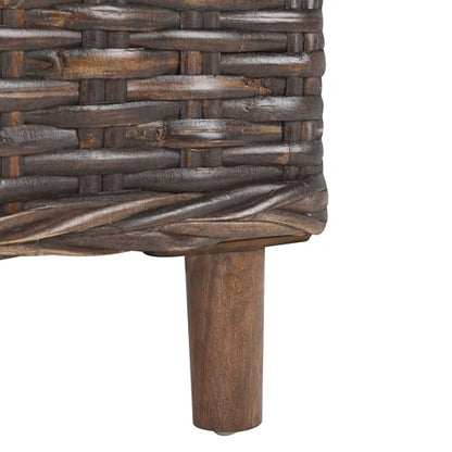 Safavieh Home Collection Omni Honey Barrel Chair - color: Brown/Black White Cushion