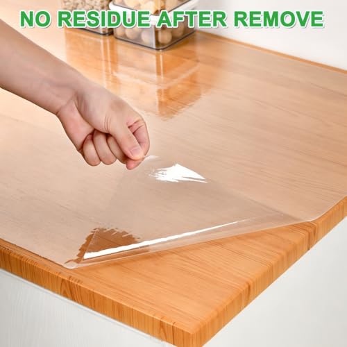 Shackcom Clear Contact Paper Roll Self-Adhesive Kitchen Backsplash Wall Protector 23.6in X 9.84ft - Used as Shelf Drawer Liner, Whiteboard, Wallpaper, Cat Dog Scratch Protector - size: 23.6"W x 118"L