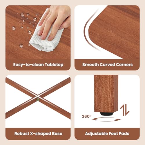 GOFLAME Square Drop Leaf Dining Table for 2-4 People, Folding Kitchen Table with Solid Rubber Wood Legs, Farmhouse Extendable Table for Dining Room, Living Room, Small Space, Walnut - color: Walnut