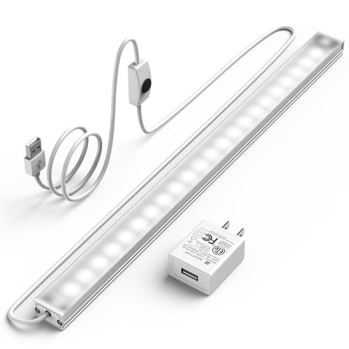 ASOKO Under Cabinet LED Lighting Dimmable 6000K Plug in Kitchen Lights | ASOKO Under Cabinet LED Light Strip, Dimmable 6000K Plug in Counter Lighting for Kitchen Desk Shelf Display Case - color: Cool White, size: 12Inch-Standard