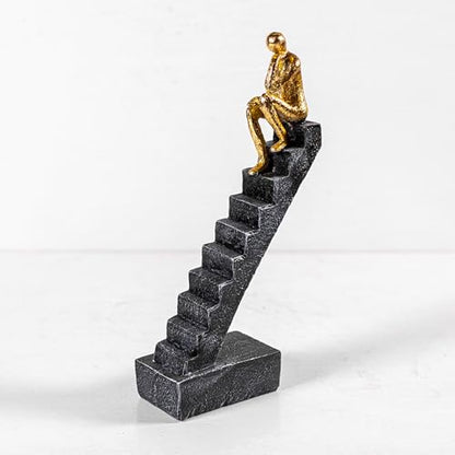 Thinker Statue Decor, Gold, 9.45" - color: ‌"single Gold"‌
