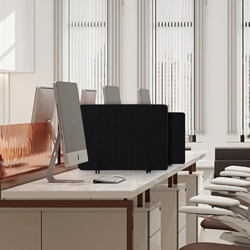 Desk Privacy Panel Set, Desk Partition Cubicle Wall Freestanding Noise-Reduction Panels Room Divider, Soundproof Partition with Support Feet for Office or Home Use (Black, 40 * 60 cm) - color: Black