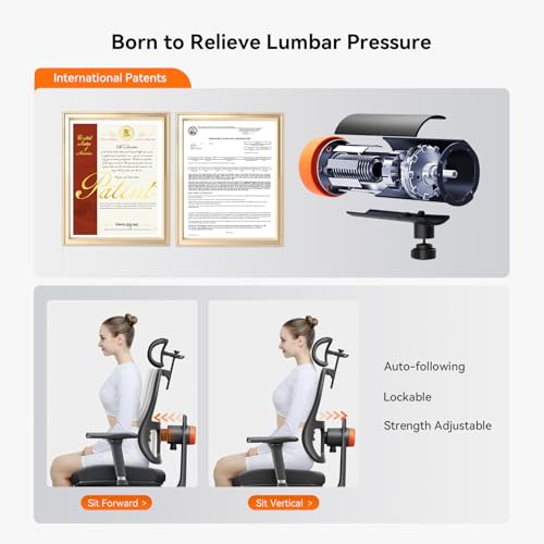 Ergonomic Office Chair-Home Office Desk Chair with Footrest, Auto-Following Backrest & Headrest, 4D Armrests, 96°-136° Recline - color: Black, size: Laptop Table + Auto-following Headrest