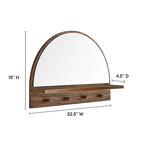 Modway EEI-6350-WAL Moonbeam Arched Mirror, Walnut - color: Walnut