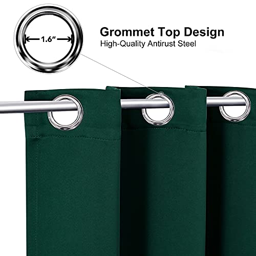 ChrisDowa Blackout Curtains for Bedroom and Living Room 50 Inches Long | 2 Panels Set, Thermal Insulated, Light Blocking, Room Darkening, Grommet, Window Treatment Drapes, Forest Green, 29 x 50 Inch - color: Forest Green, size: 29"W x 50"L (Pack of 2)