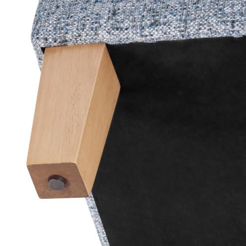 HomePop 22" Medium Rectangular Storage Ottoman - Blue Gray Woven Fabric - color: Blue Gray Woven Fabric