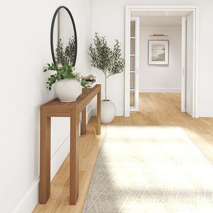 Plank+Beam Modern Console Table, 56 Inch, Pecan | Non-Toxic Finishes, Versatile Design, Modern Design, Easy Assembly, Modern Style, Quick Setup, Solid Wood - color: Pecan, size: 56 Inch
